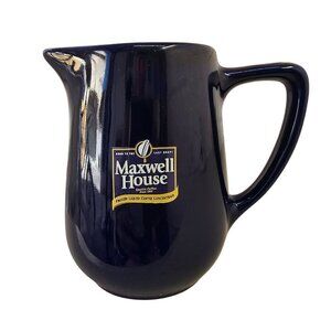 ITI Maxwell House Vintage Cobalt Blue Ceramic Creamer 4.5"H Collectable